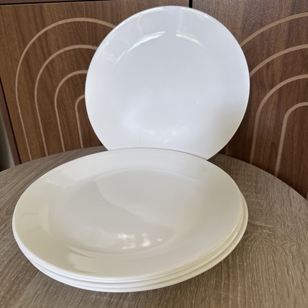 Corelle WINTER FROST White Dinner Plates 10-1/4" LOT OF 5